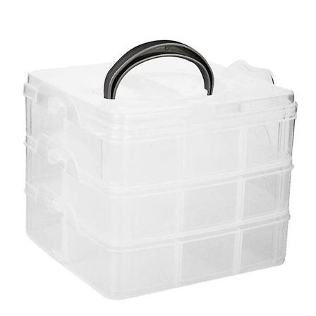 3-lags Plastoppbevaringsbokser Transparent Organizerboks Washi Tapeboks Transparent Smykkedivider