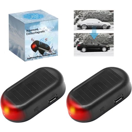 2-Pack Solcells Bil Avfrostare – Elektromagnetisk Universell Vindruta Frostborttagare, Återanvändbar Anti-Is Lösning