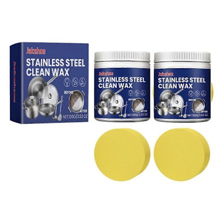 1-3X Kraftfull Rengöringskräm för Rostfritt Stål - Tar Bort Fläckar, Rost & Oxidation, Lätt att Använda, 100g