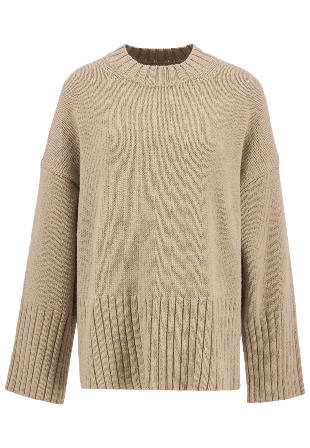 Barbour Sophia Crew Neck Jumper Stickat Dam Beige 10