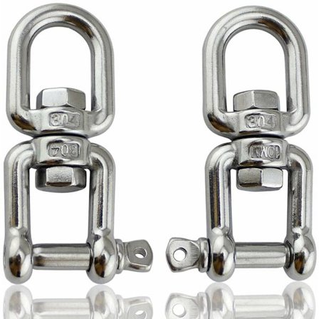 2 kpl M6 Marine Grade 304 ruostumatonta terästä pyörivä silmukka ankkuri pyörivä leuka D