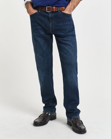 GANT Herren Regular Fit Jeans (32/30) Dunkelblau