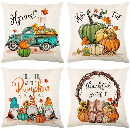 Efterårs pudebetræk 18x18" Thanksgiving dekorationer til