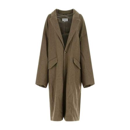 Maison Margiela, Single-Breasted Coats Brązowy, Kobieta, Rozmiar: 2XS