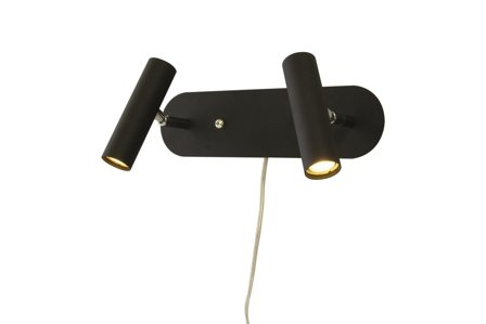 Aneta Lighting ARTIC vegglampe 2-lys, svart, LED