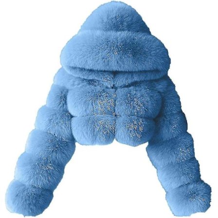 Frakke i imiteret pels til kvinder med hætte, beskåret boblefrakke, fleece, korte varme jakker, plus size vinterfrakker til kvinder, bedste gave, 