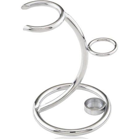 Stativ til barberhøvl og børste, tungt krom barberstativ, holder i rustfrit stål til barberbørste til sikkerhedshøvl opbevaring barberbørsteholder