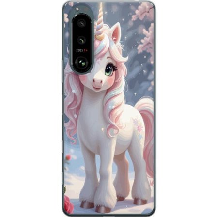 Kompatibel Mobilcover til Sony Xperia 5 III Minimalistisk glitchtypografi med teksten cute but psycho i neonlignende farveeffekt