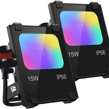 Utendørs LED-flomlys, 15W Bluetooth Smart APP-kontroll, fargeskiftende