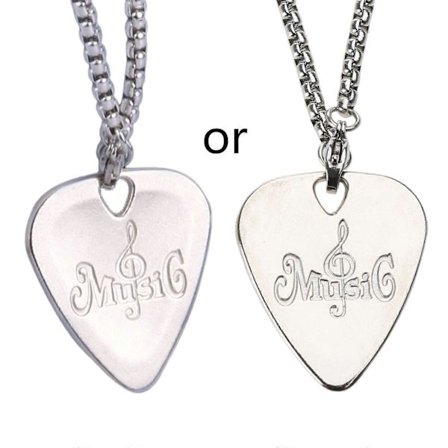 Sydämenmuotoinen kitaralapa riipus kaulakoru miehille ja naisille, metallinen liukuriipus, asusteet, korut, hopea