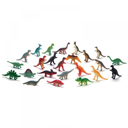 24 kpl mini dinosaur-figuuria ja dinosaur-luurankoja, muoviset dinosaurukset lajiteltuja dinosaur-kakkukoristeita tytöille ja pojille 3-vuotiaille ja 
