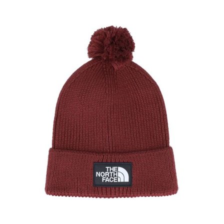 The North Face - Röd pom Beanie - Tnf Logo Box Sumac Pom @ Hatstore