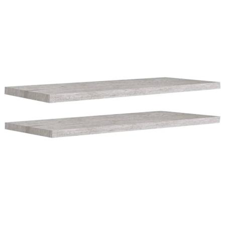Vidaxl Svävande Vägghyllor 2 St Betonggrå 90x23,5x3,8 Cm Mdf Grå