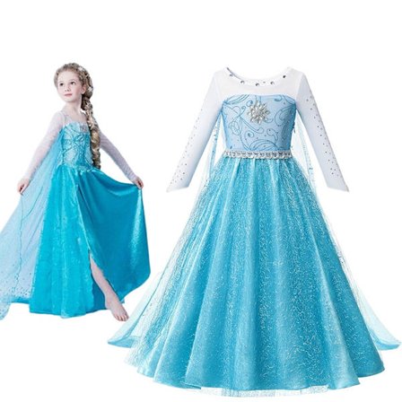 "Frozen 2" Elsa-asu tytöille, lasten Halloween-roolipeli, Lumikuningatar Anna Prinsessa juhlamekko, naamiaisasu, Elsa-mekko B-WELLNGS