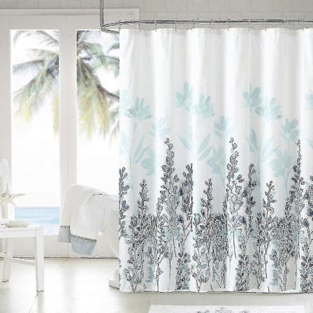 Kangassuihkuverho 183x183 cm Painotettu Kukka Vuorattu Vedenpitävä Polyesteri Koppiverho Langaton