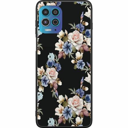 Motorola Moto G100 Svart Skal Blommor