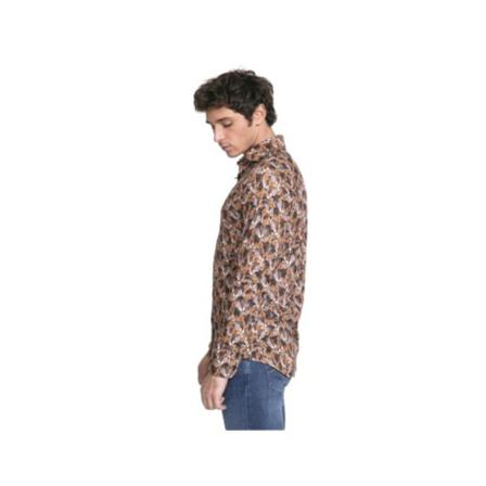 Desoto, Plant print shirt Bruin, Heren, Maat:M