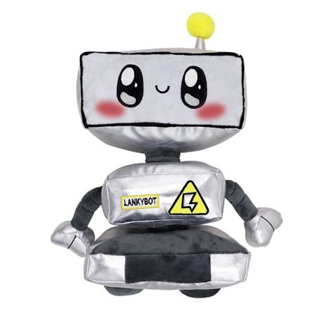 Lanky Box LED Anime-karakter plysjleke koselig venn baby sovepute (Robot (35*28cm))