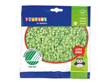 PLAYBOX Rörpärlor pastellgrön 6000/fp - Lyreco - Skola och förskola - Hobbymaterial - Nabbipärlor - Rörpärlor