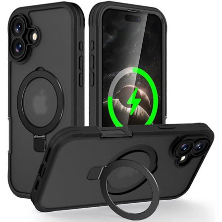 Til iPhone 16 Cover Hud Touch Ensfarvet TPU+PC Telefon Cover med Magnetisk Støttefod-