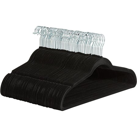 Paket med 50 Basics Slim, Velvet, halkfria kostymklädhängare, Bl