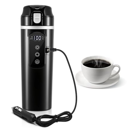 24V/12V Elektrisk bilkoker, Bærbar elektrisk reisekopp, 500ml elektrisk bilkoker for te og kaffekopp, Elektrisk vannkoker for kjøretøy