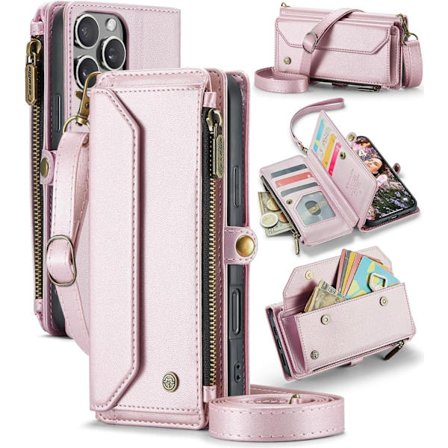Caseme Pung med lynlås iPhone 16 pink