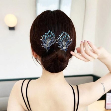Rhinestone Flower Hair Clip Hair Bun Maker 2 2