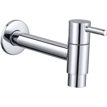 Mopp Pool Kran, Svart Väggmonterad Kran, Väggmonterad Kran, Kallvattenkran, Badrumshandfat, Lång Balkong (Silver) - Tvättställsblandare