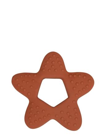 Teether - Star Natural Rubber - Rust Toys Baby Toys Teething Toys Orange Filibabba