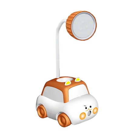 Bordslampa Kreativ Bilformad Pennhållare, Mobiltelefonställ och Flexibel Mini Bordslampa för Vardagsrum, Kontor och Sovrum [DB] Orange