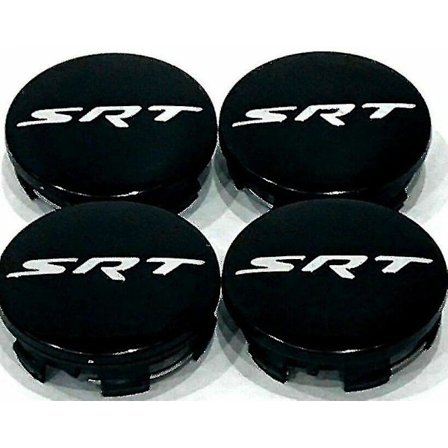 4 stk. Srt Hjulkapsler 2,5" til Dodage Challenger Charger Sort & Sølv