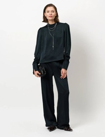 Dante6 Dante6-Jules Creased Satin Pants - Khaki green - 38