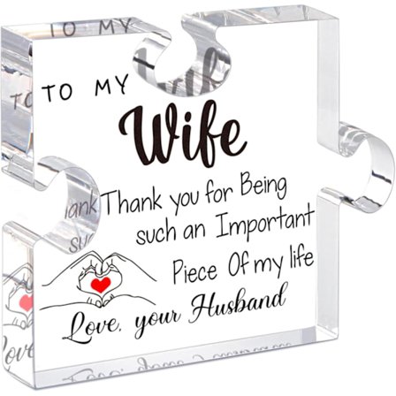 Gaver til kone - Akrylplade Søde gaver til jul fødselsdag Thanksgiving bryllupsdag Valentinsdag (12,7x10cm)