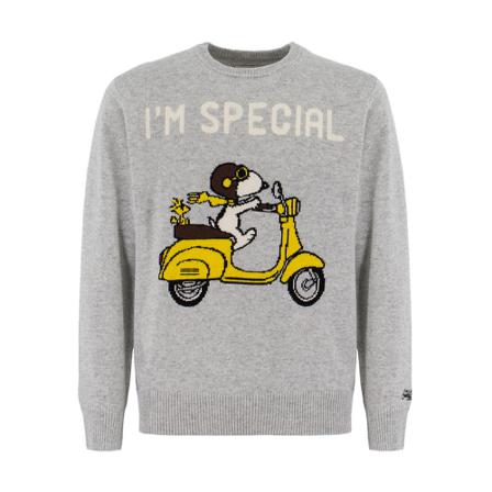 MC2 Saint Barth, Round-neck Knitwear Szary, Mężczyzna, Rozmiar: S