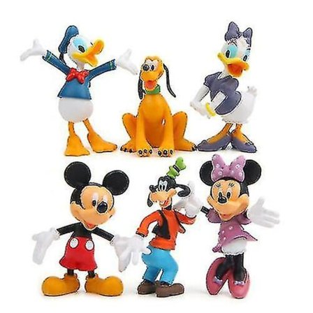 6 st bas Mickey Mouse Goofy Donald Duck Daisy leksaksdocka modell tårta smycken prydnader