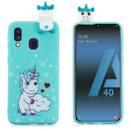 Samsung Galaxy A40 3D Animal Doll mønstret cover - enhjørning Multicolor