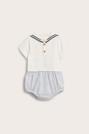 Newbie | Playsuit med sjömanskrage | Offwhite
