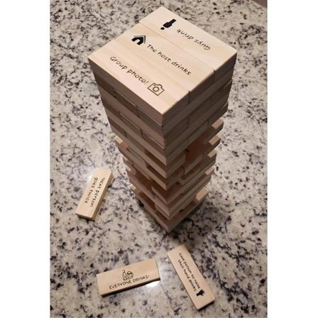 Juomapeli, Tumbling Tower -palikat Kysymykset Juomapeli, 48 kpl Kysymykset Tumbling Tower -peli, Hauskat juomapelit aikuisille juhliin (FMY)