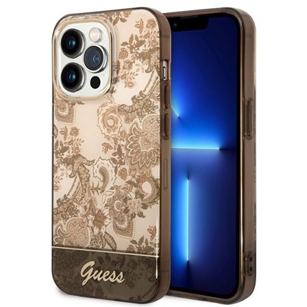 Guess GUHCP14LHGPLHC iPhone 14 Pro 6,1" okkerfarvet hardcase Porcelain Collection