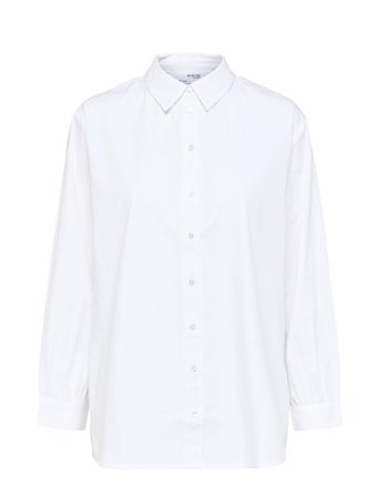 Slfreka Ls Shirt B White Selected