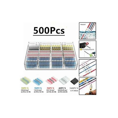 500 kpl sähköliitin kutistesukkaa, Maidodo kutistesukka liitin sähköeristetty vedenpitävä merenkulkualan autoteollisuuden liitin