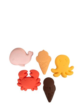 Silik Sandforme 5 Stk. - Peach Mix Toys Bath & Water Toys Bath Toys Multi/patterned Filibabba
