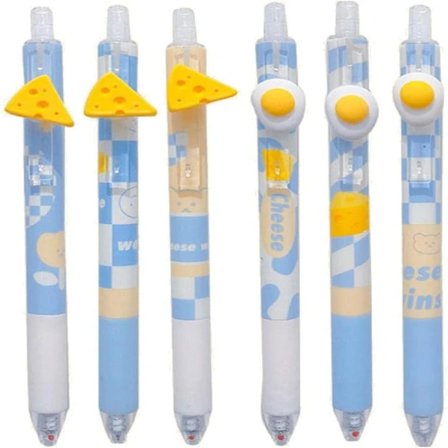 6 st Gelpenna Svart Refill Penna Kulspetspenna