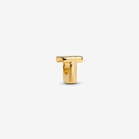 Pandora - Bokstaven T Charm - 14k gullbelegg