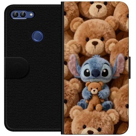 Kompatibelt Lommeboketui til Huawei P smart Stitch omgitt av brune teddybjørner med en liten teddybjørn i fanget i en søt og koselig kawaii-design