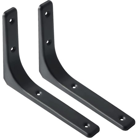 Hyllehjørnebrakett Hjørnebrakett Hengebrakett 200mm*150mm Matt Svart Metallfinish 2 stk