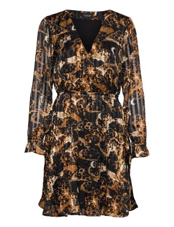 Printed Long-Sleeved Mini-Dress Black Scotch & Soda