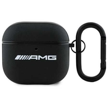 AMG Leather White Logo Case for AirPods 4 - svart/hvitt