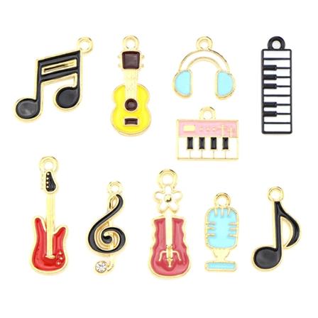 10 kpl / set Music Note Charms Riipus DIY Rannekoru kaulakoru 1set/10pcs